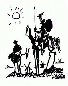 Don Quichotte libéré croqué par Picasso